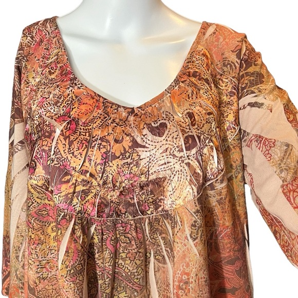 Apt.9 - Womens Boho 3/4 Sleeve Top Sz. 1X - Picture 2 of 10